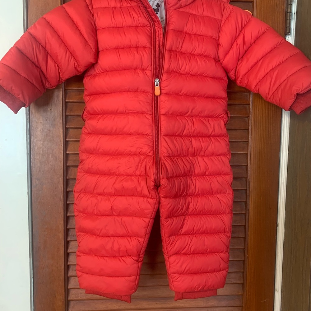 SAVE THE DUCK Red Quilted Footies One Piece